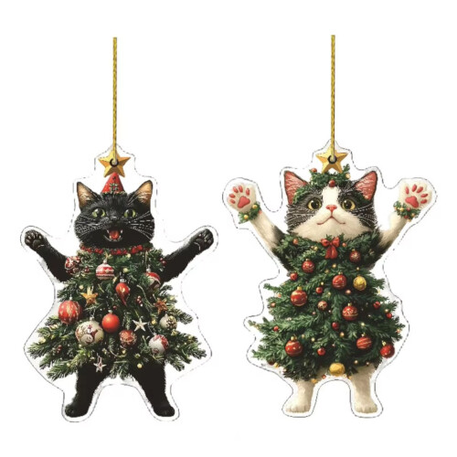 Christmas Tree Shape Key Holder Acrylic-SCY418 Silver Star B 1