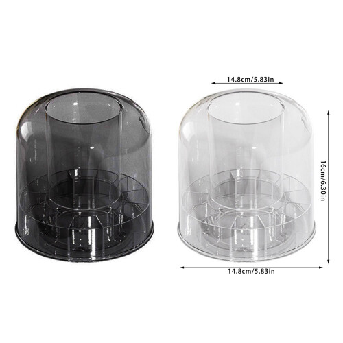 Rotating Makeup Box Organizes Lipsticks-Transparent White 2