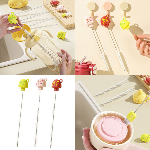 Brosse de nettoyage en forme de champignon,-Champignons roses 2