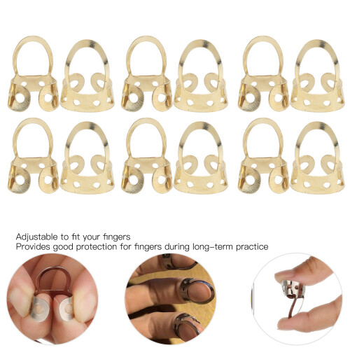 12Pcs Finger Picks Einstellbare Edelstahl Banjo