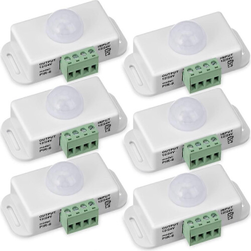 Πακέτο 6 τεμαχίων 12V 24V PIR αισθητήρας κίνησης LED ανιχνευτής κίνησης