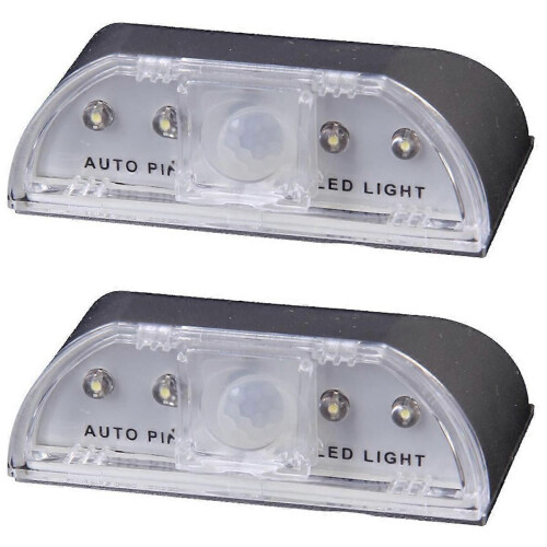 2X 4 LED Auto Pir Υπέρυθρη Ασύρματη Λάμπα Αισθητήρα Κίνησης Κλειδαρότρυπας Πόρτας
