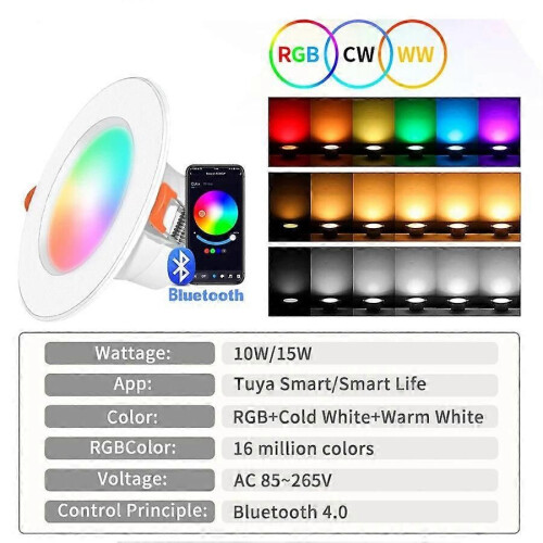 (Φωτιστικό Bluetooth, 10w) 15W Tuya LED Φως οροφής με Bluetooth LED Έξυπνο φωτιστικό οροφής με αισθη