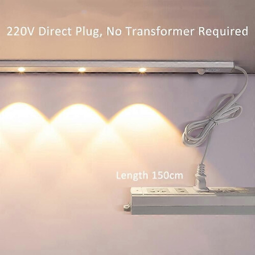 (Λευκό 30cm) 220V CN Plug Αισθητήρας Κίνησης Λάμπα Ντουλάπας LED Μπάρα Φωτισμού 1