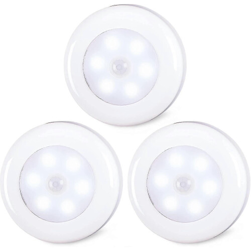3 ασύρματα φώτα LED με αισθητήρα κίνησης με μπαταρία, Stick Anywhere, Puck Lights, Motion Activa