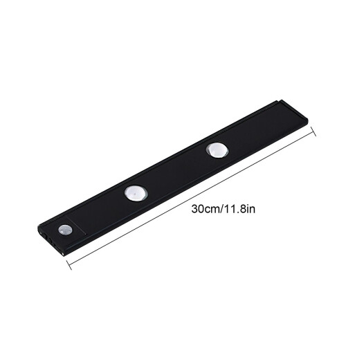 (30cm, μαύρο) Εξαιρετικά λεπτός αισθητήρας κίνησης LED Cat's Eye Hill Ripple Lamp Light με δυνατότητ