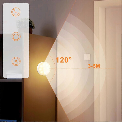 6x 8 LED νυχτερινό φως με αισθητήρα κίνησης USB για σκάλες κίτρινο φως 1