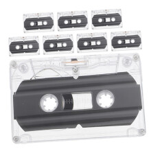 mini tape, blank cassette tape, music tape, plastic, transparent