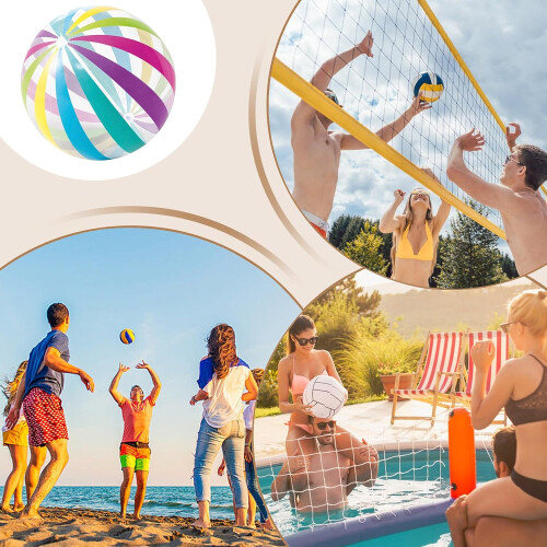 Beach Balls  Interactive Small Beach Balls  Durable Inflatable Rainbow Ball  Summer Water Features 1
