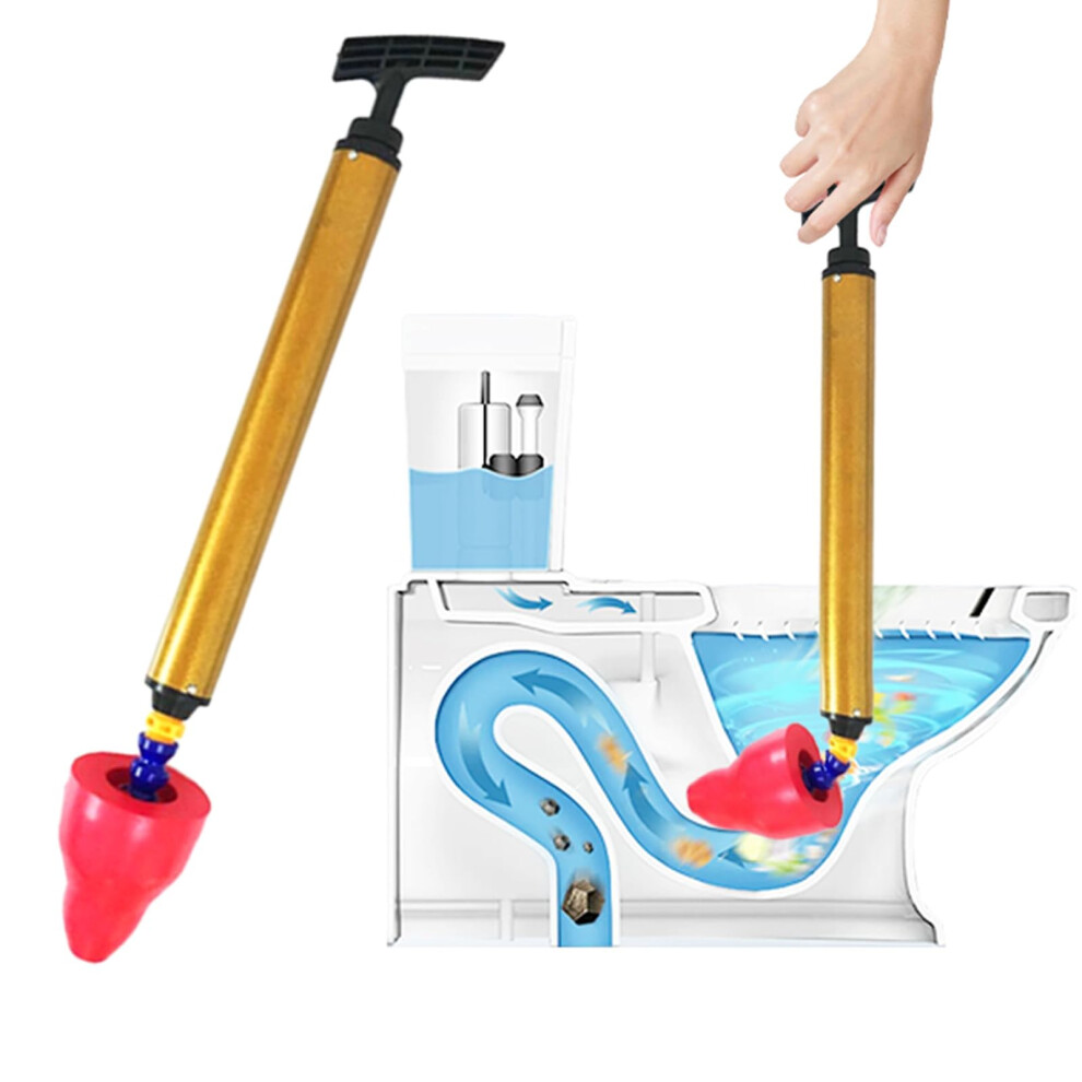 Toilet Unblocker Plunger Model For Toilet Bathtub Shower Floor Drain Pipe Clog Gold 9365049775083
