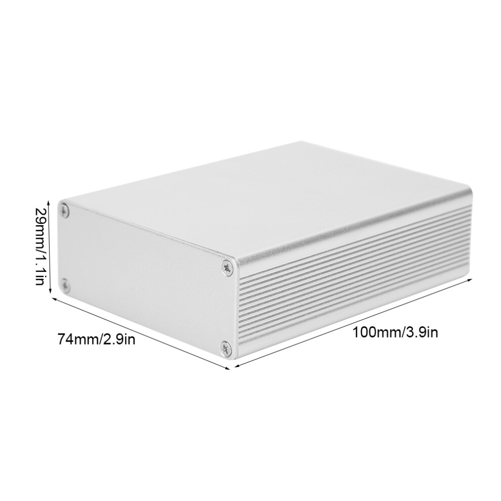 Aluminium-Projektbox, integriert, mattsilber, DIY,