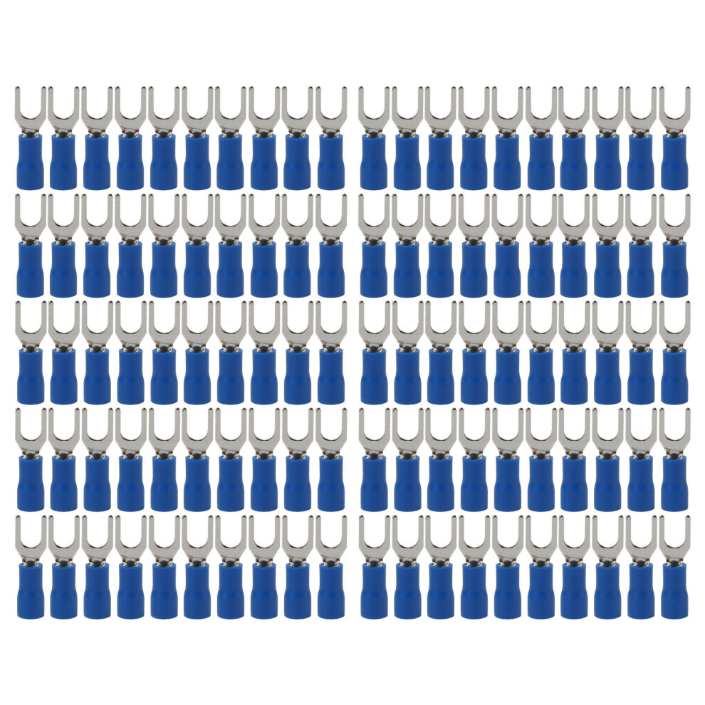 100 Stück Gabelstecker, blau, stabile