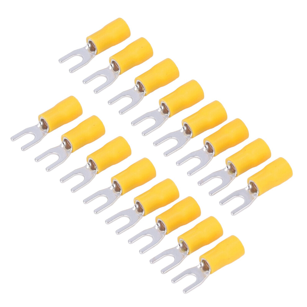 Insulated U Type Fork Wire Connectors 50 Pcs 12Â10Awg Yellow Sv5.5â4 8291382312788