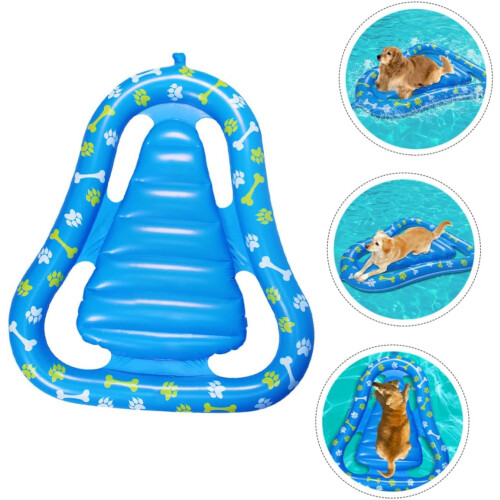 Thick Inflatable Pet Float Swimming Pool Bed, Dog Pool Floating Bed, Easy Inflate Deflate, Compact Storage 2