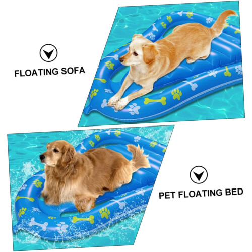 Thick Inflatable Pet Float Swimming Pool Bed, Dog Pool Floating Bed, Easy Inflate Deflate, Compact Storage 1