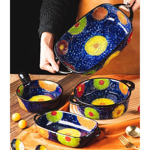 Ceramic Baking Dish 19.5cm With Handle Oven Safe Microwave Safe Spaghetti Bakeware 2