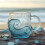 Artisanal Blown Ocean Theme Glass Cup Textured-Shark Fin Type 6