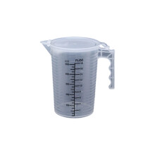 Tasse à mesurer gravée noire avec couvercle-Clair 500ml