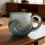 Artisanal Blown Ocean Theme Glass Cup Textured-Shark Fin Type 4