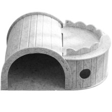 Haustierhöhlen-Versteck, tragbares Bett mit Tunnel,-Grau