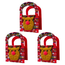 Karierte Feiertagshandtasche für Kinder mit Rentier-Design,