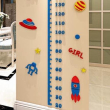 Children's Growth Chart Wall Ruler Acrylic Kids Planet Home Decor 50cm