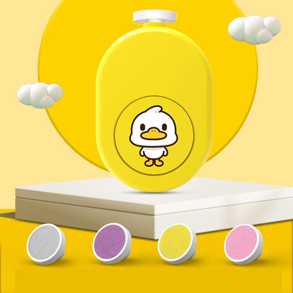 Baby Electric Nail File With 4 Grinding Heads, Quiet & Stable, Cute Duck Yellow