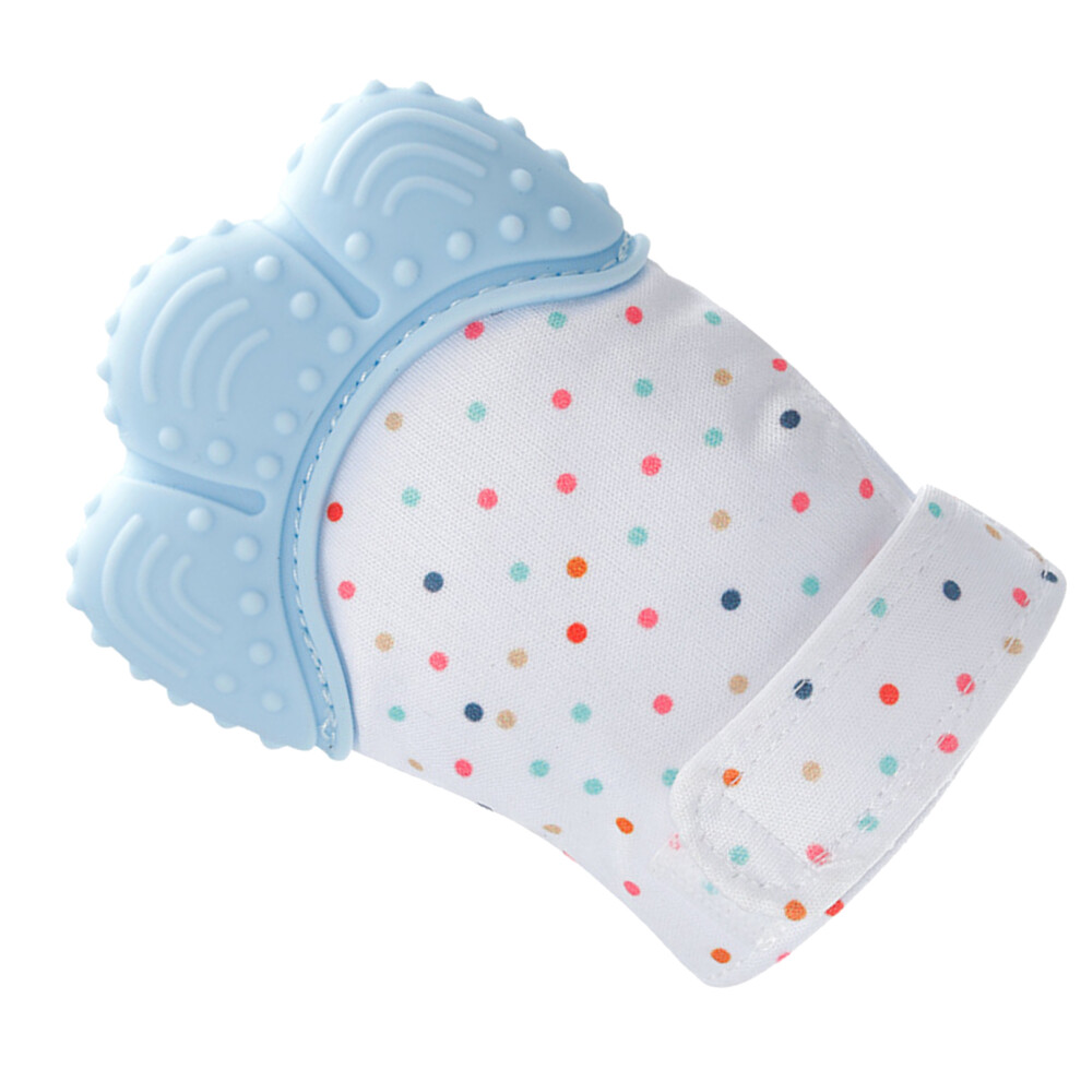 Baby Silicone Teething Gloves for Infants – Stimulating Sound Toy, Blue