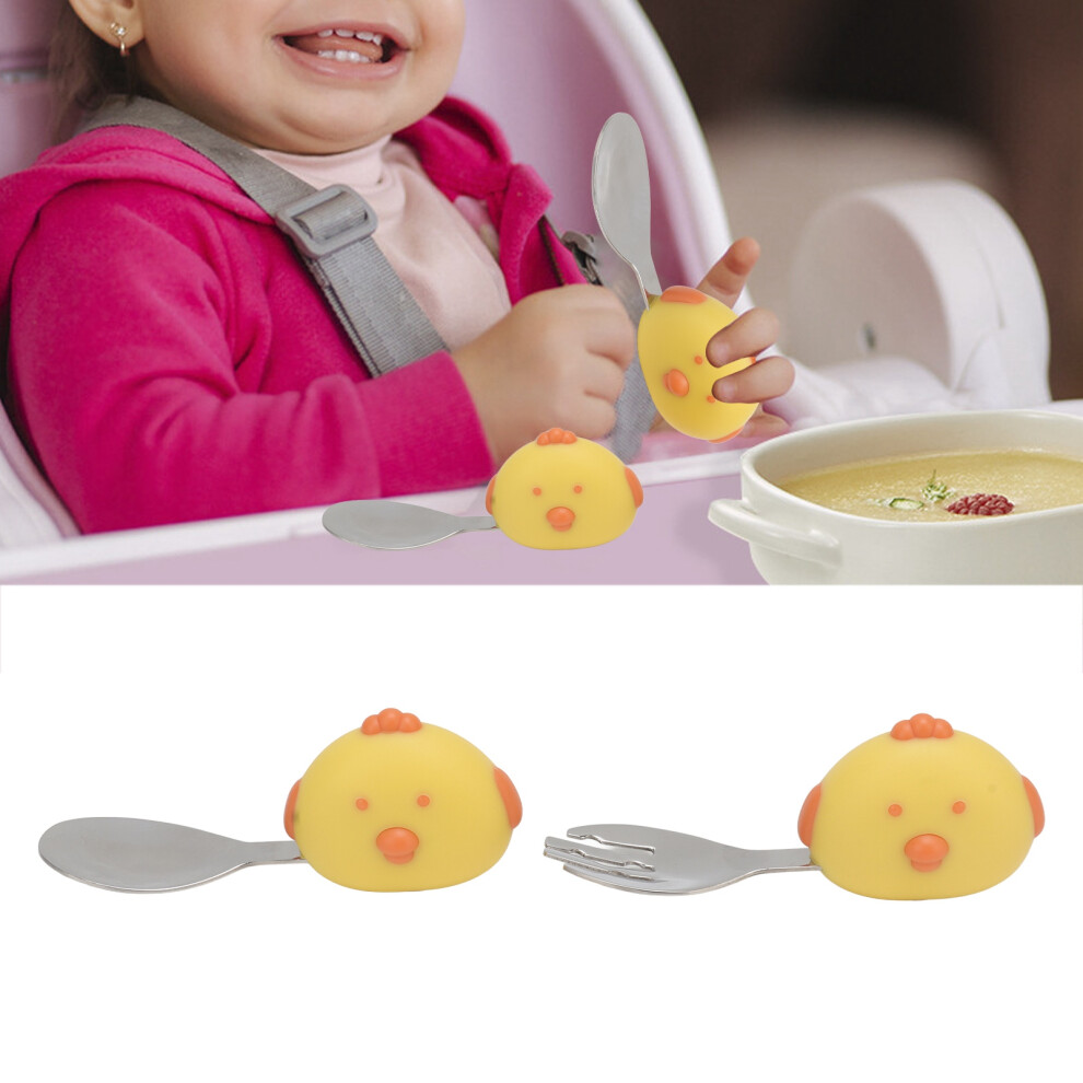 Baby-Gabel-Löffel-Set, Edelstahl, tragbar, kurzer