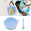 Silikon-Babyschüssel-Löffel-Set mit Saugnapf an 12