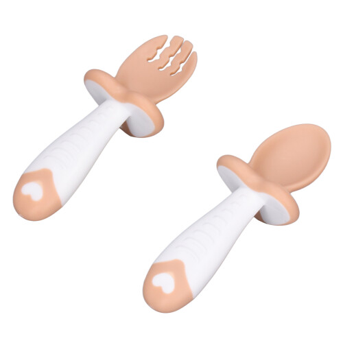 Baby Gabel Löffel Set Weiche PP Kurze Griffe Essen 2