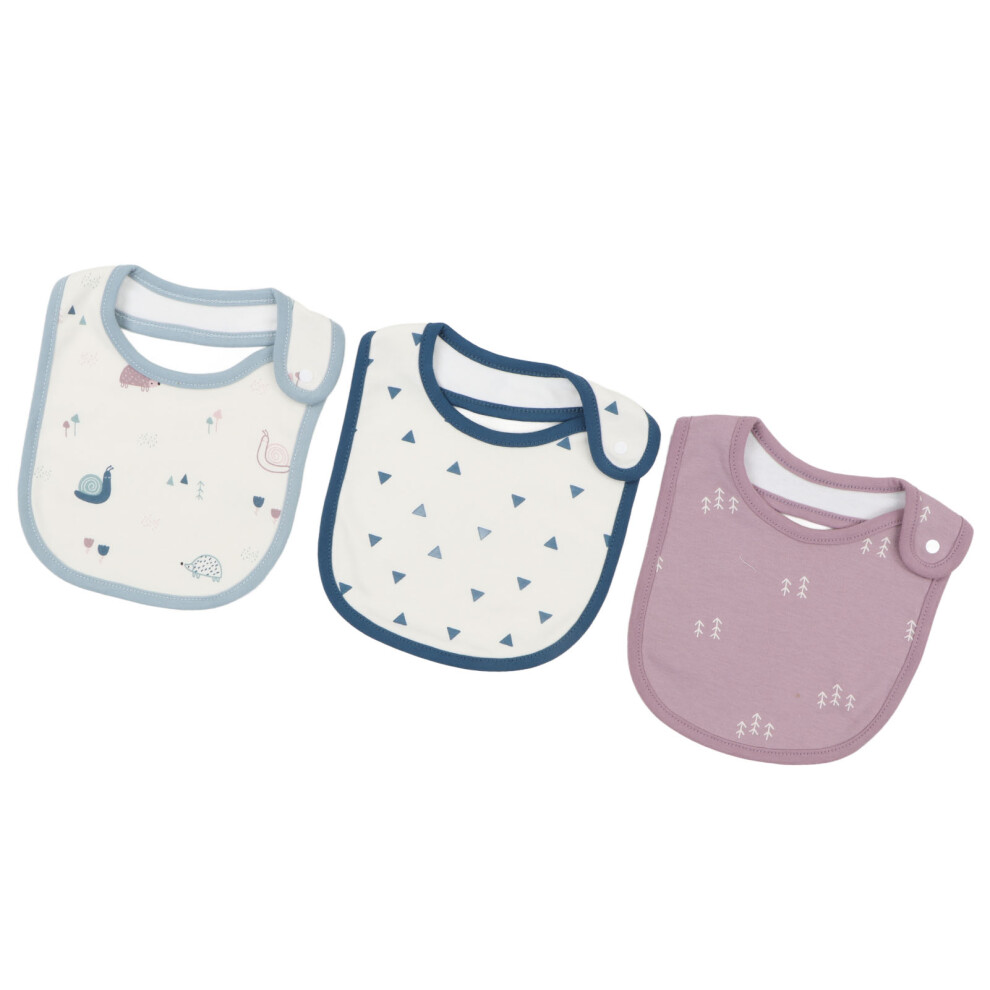 3pcs Baby Bibs Soft Cotton Water Absorption Cute Animal Snail 20x25cm