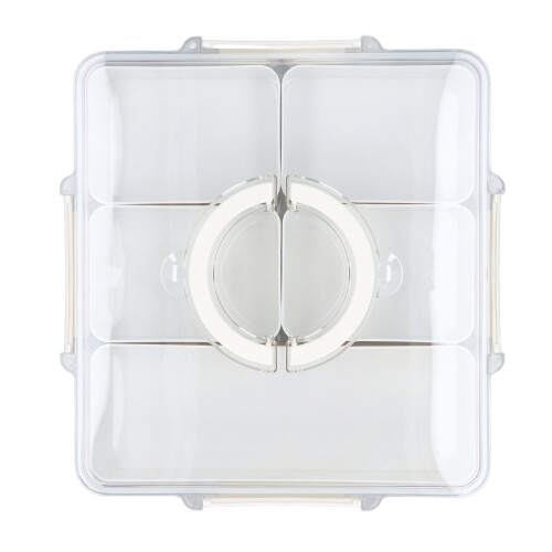 Unterteiltes Serviertablett mit Griff, 2
