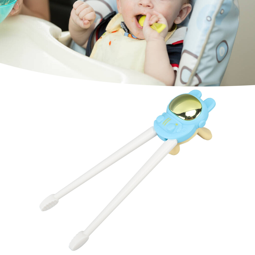 Baby Training Chopsticks Helper Cartoon Pattern 3D Plastic Blue
