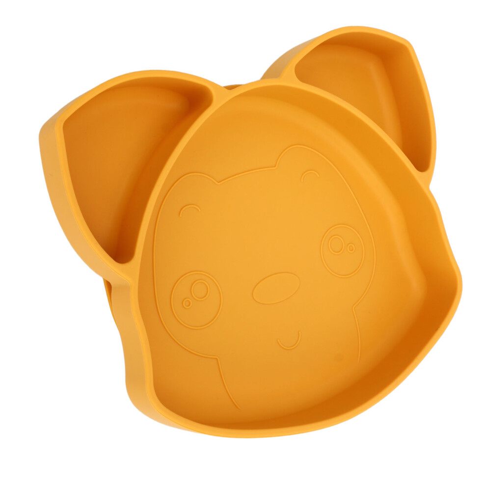 Baby Silicone Suction Plates 3 Divisions 460ml, Cute Fox Shape