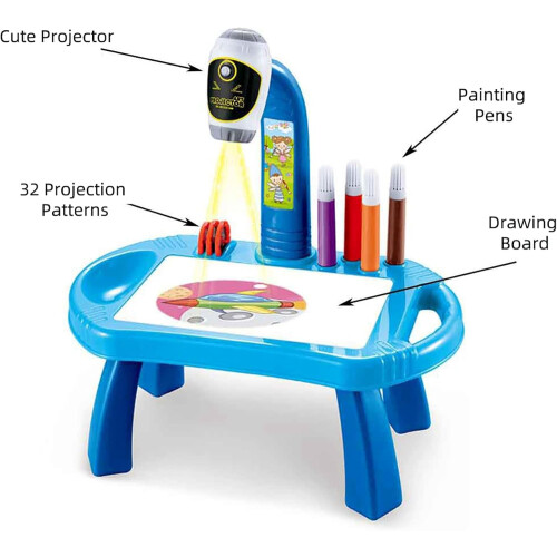Projection Learning Drawing Board ABS Projector Toy for Creativity Blue 31x19x34cm 1