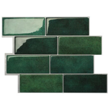 Sign Stick Tile Stickers – 5 Sheets – 3D SelfAdhesive PVC Tiles for Kitchen, Bathroom, Walls, Colorful Waterproof 2Fiona Green