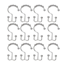 Shower Curtain Rings With Double Hooks Design Sturdy Metal Construction Fits Standard Shower Rods Rust Resistant Easy Roller Glide Smooth Gliding Noi