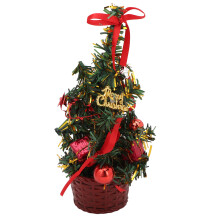 Mini kerstboom met verlichting, kleine kerstboom voor op tafel, waterdicht PVC, feestelijke decoraties, LED-lichtslinger op batterijen,