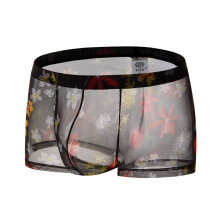 Men's Sexy Underwear Cotton Breathable Briefs String Underwear for Men Large Size XXL 1 Pack Lace Waist Briefs A2 Black L