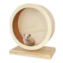 Wooden Hamster Wheel: Silent Running Wheel for Small Pets (S, Φ/15 cm)