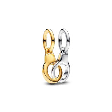 Moments 763435C00 Hinged Separable Handcuffs Charm Pendant Sterling Silver
