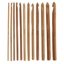 Set de cârlige de croșetat, mâner din bambus, design ergonomic, ace de croșetat ușoare, dimensiuni multiple, suprafață netedă, prindere