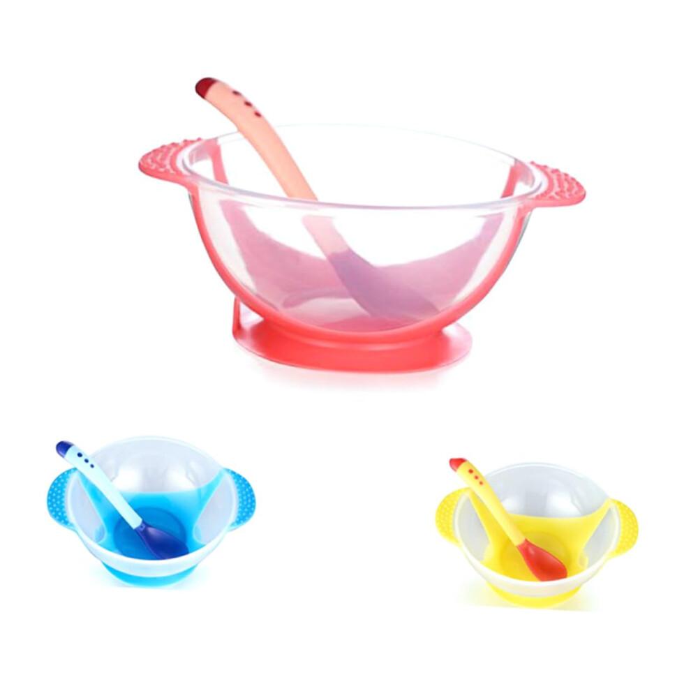 Baby Feeding Bowl Set With Suction Plate And Spoon For Toddlers Color Changing Leakproof Durable Safe Weaning Kit