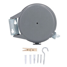 Heavy Duty Durable Retractable Clothesline, Indoor Outdoor Use Supports Up To 30 Pounds, Easy Installation and Weather Resistant, Portable Design for
