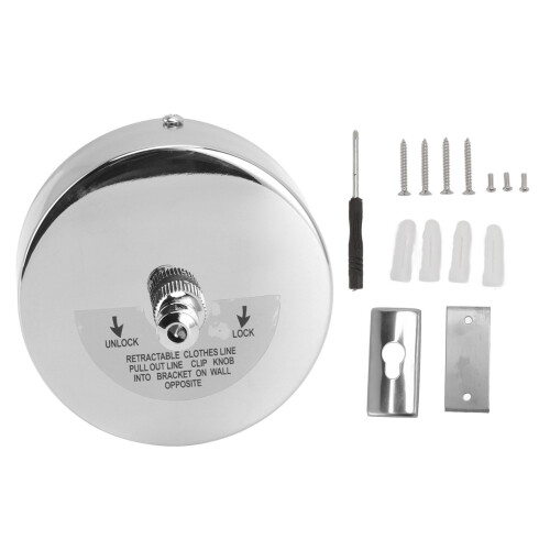 Compact Laundry Solution, Heavy Duty Retractable Clothesline With Adjustable Rope, Auto-Retract For Space-Saving, 304 Stainless Steel Durability,