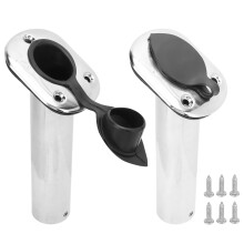 Portacanna da pesca con superficie lucida per barca, rivestimento in PVC UV, montaggio a filo marino, supporto in acciaio inossidabile con angolo