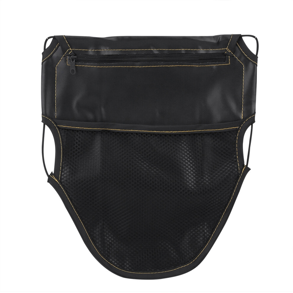 Motorcycle Under Seat Storage Bag With Front Mesh Bag, Water Tear Resistant Pu Leather Organizer For Scooter Riders Featuring Dual Pockets Design 9437117573485