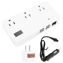 DC til AC-konverter Bilindustri 200W hurtigopladning Dobbelt AC-udtag USB-porte Strømomformer Spændingskonvertering Mobilopladning Omfattende