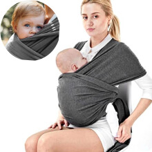 Healthy Hip Development Baby Carrier, Breathable Fabric, Ergonomic Design, Compact Lightweight, Unisex, Dark Gray, Elasticity for Comfort, Distributes